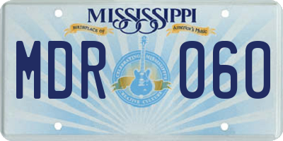 MS license plate MDR060