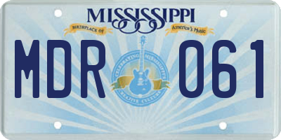 MS license plate MDR061