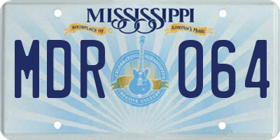 MS license plate MDR064