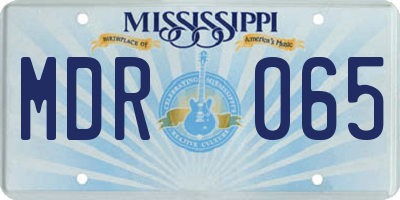 MS license plate MDR065
