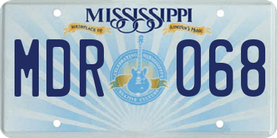 MS license plate MDR068