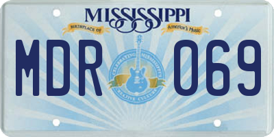 MS license plate MDR069