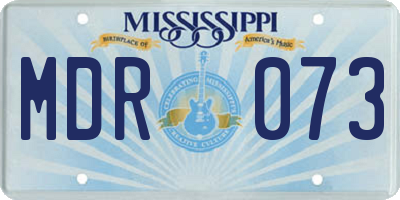 MS license plate MDR073