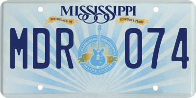 MS license plate MDR074