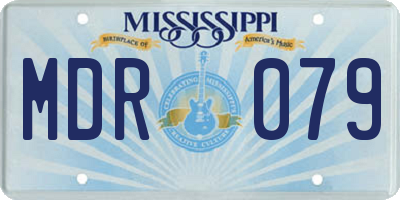 MS license plate MDR079