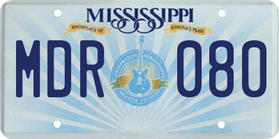 MS license plate MDR080