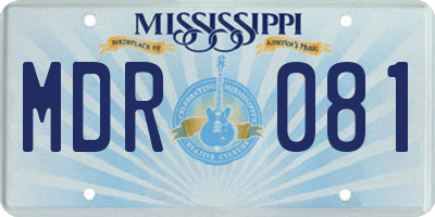 MS license plate MDR081