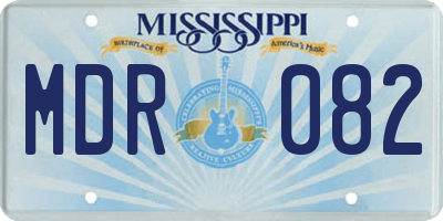 MS license plate MDR082