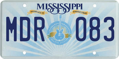 MS license plate MDR083
