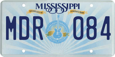 MS license plate MDR084