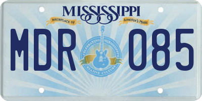 MS license plate MDR085