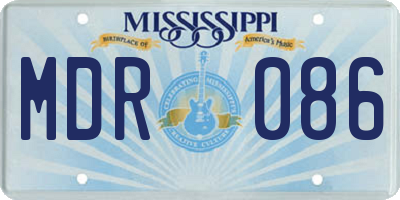 MS license plate MDR086