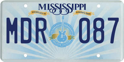 MS license plate MDR087