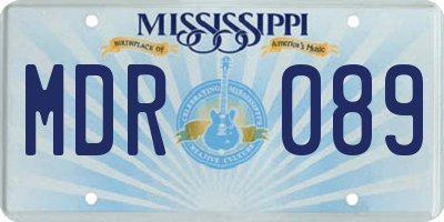 MS license plate MDR089