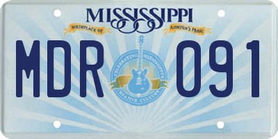 MS license plate MDR091