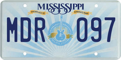 MS license plate MDR097
