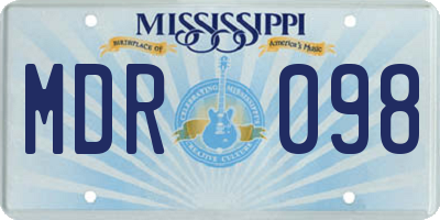 MS license plate MDR098