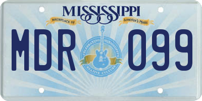 MS license plate MDR099