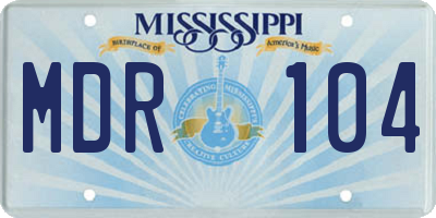 MS license plate MDR104