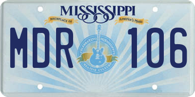 MS license plate MDR106