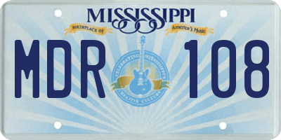 MS license plate MDR108