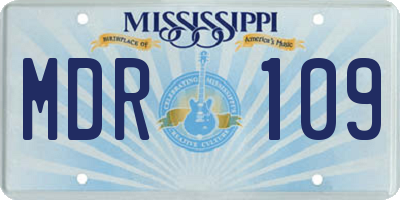 MS license plate MDR109