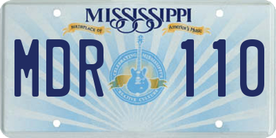 MS license plate MDR110