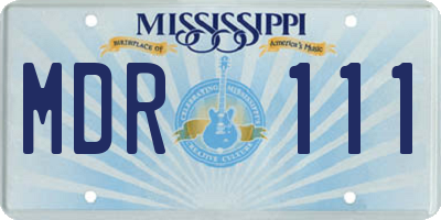 MS license plate MDR111