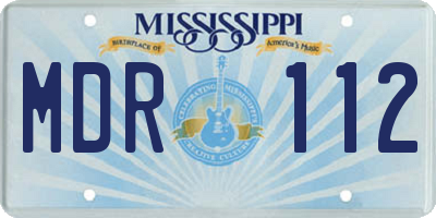 MS license plate MDR112
