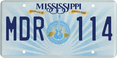 MS license plate MDR114