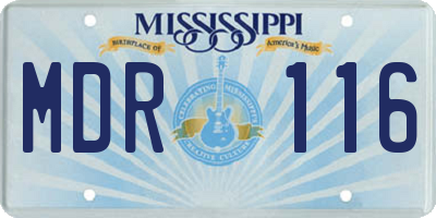 MS license plate MDR116
