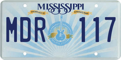 MS license plate MDR117