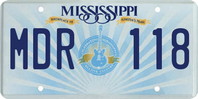 MS license plate MDR118