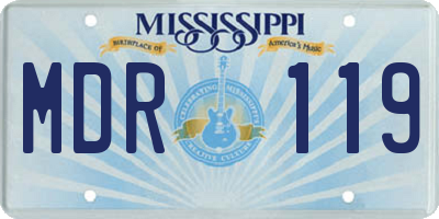 MS license plate MDR119