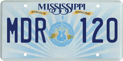 MS license plate MDR120