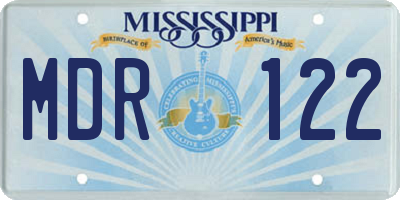 MS license plate MDR122
