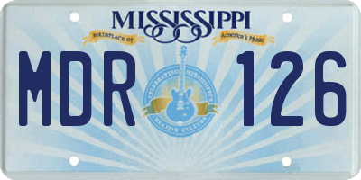 MS license plate MDR126