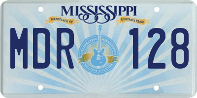 MS license plate MDR128