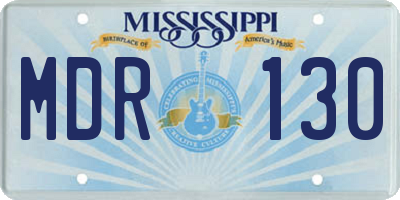 MS license plate MDR130