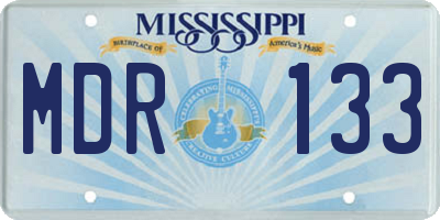 MS license plate MDR133