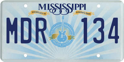MS license plate MDR134
