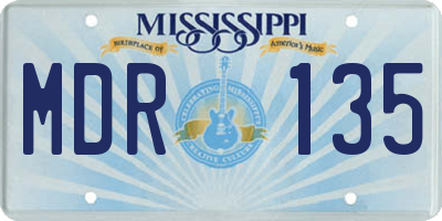 MS license plate MDR135