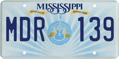 MS license plate MDR139