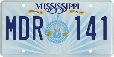 MS license plate MDR141
