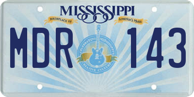 MS license plate MDR143