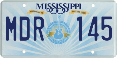 MS license plate MDR145