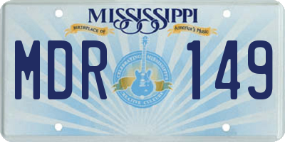 MS license plate MDR149