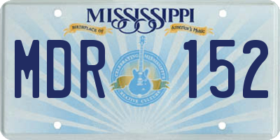 MS license plate MDR152