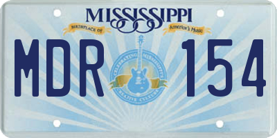 MS license plate MDR154