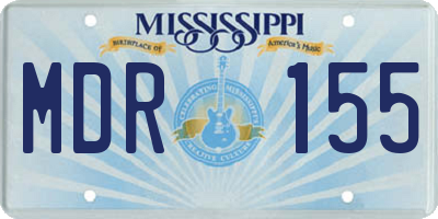MS license plate MDR155